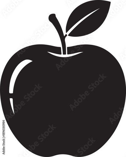 A black apple icon on a transparent background
