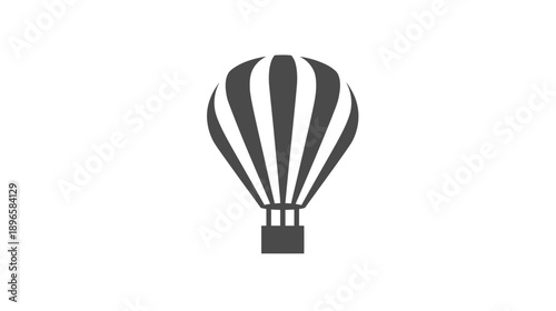 A grayscale icon depicts a hot air balloon, with a basket below and vertical stripes above