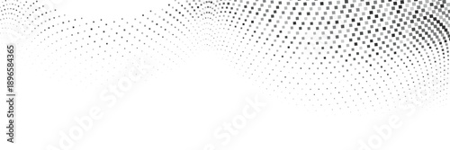 Gray square halftone wave texture with soft gradient depth on white background, abstract minimal pattern for clean branding, layouts and modern design