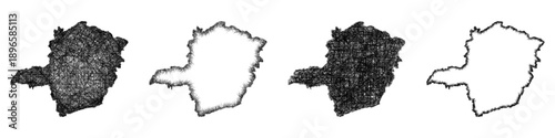 Sketch Minas Gerais map design set