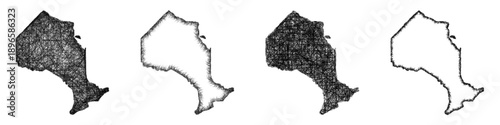 Sketch Ontario map design set
