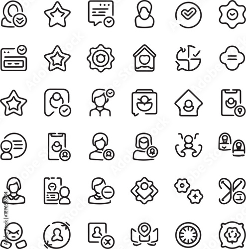 Trendy Social Proof and Client Feedback Flat Icon Pack Badge