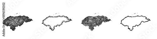 Sketch Honduras map design set