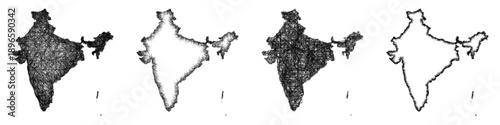 Sketch India map design set