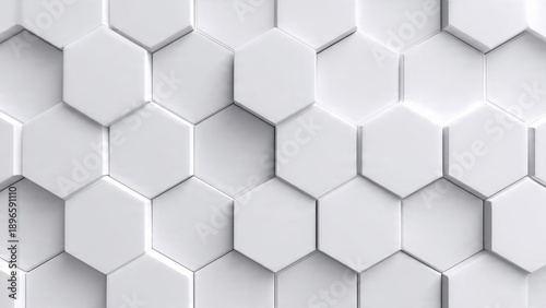 Abstract White Hexagon Geometric Surface