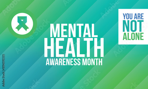 Mental Health Awareness Month in May. Annual campaign in United States. Raising awareness of mental health. Control and protection. Prevention campaign. Medical health care design. Vector illustration