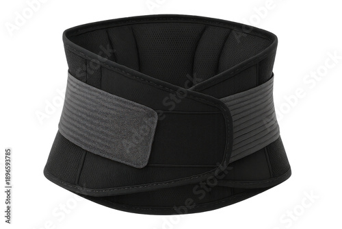 Black lumbar back support brace belt for pain relief