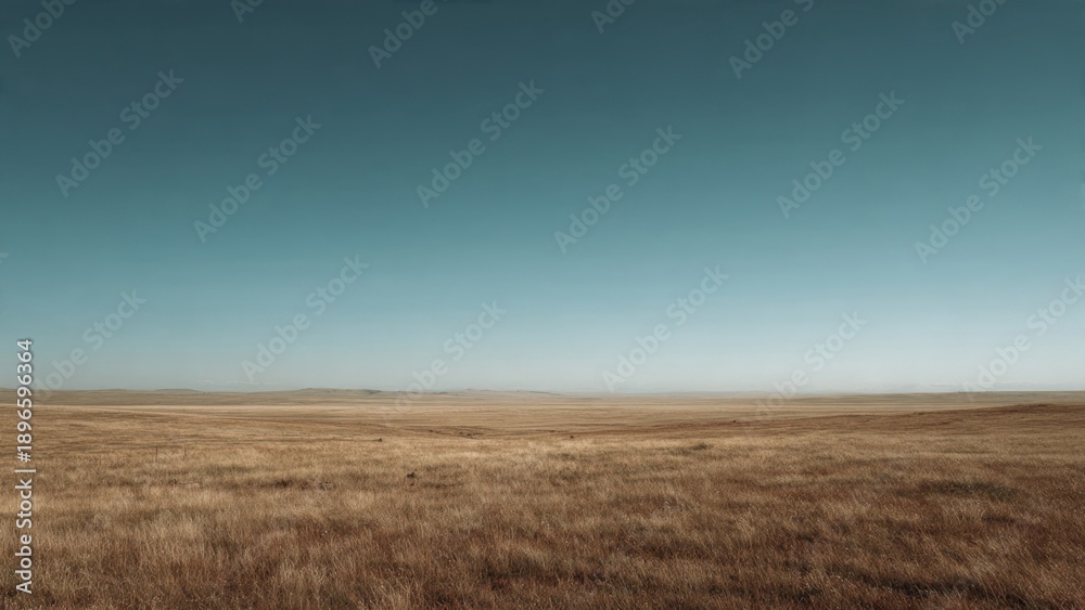 Fototapeta premium Open Grassland Under a Clear Sky