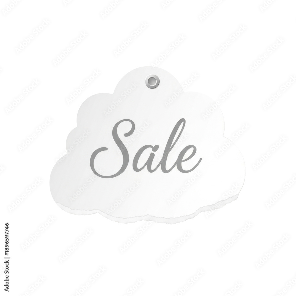 Obraz premium Sale tag in white paper with curled edges