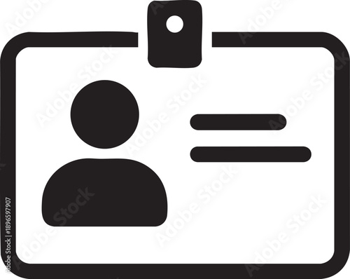 ID Card Icon, Identification Badge Vector