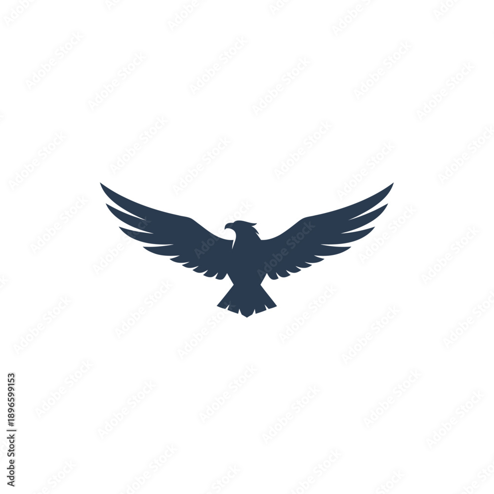 Obraz premium Majestic Eagle Silhouette Flying with Wings Spread.
