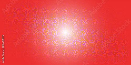 Abstract red halftone dot background with glowing center and smooth gradient texture for modern design use.