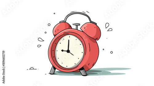 Colorful Alarm Clock Cartoon Style Vector Illustration