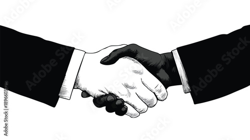 Professional Business Partnership Agreement Concept in Black and White S
