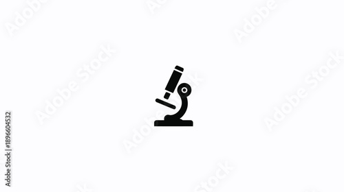 Wallpaper Mural A simple, black graphic illustration of a microscope, placed on a white background Torontodigital.ca