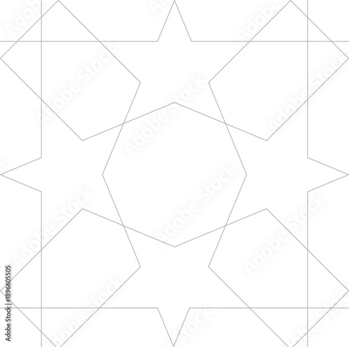 Intricate vertical Islamic geometric pattern featuring a seamless star motif and complex interlacing lines in a traditional Middle Eastern style.