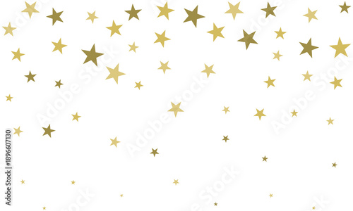 Falling Gold Five Point Stars Confetti