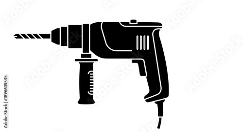 Essential Electric Drill Power Tool for Construction and DIY Projects on Isolated White Background