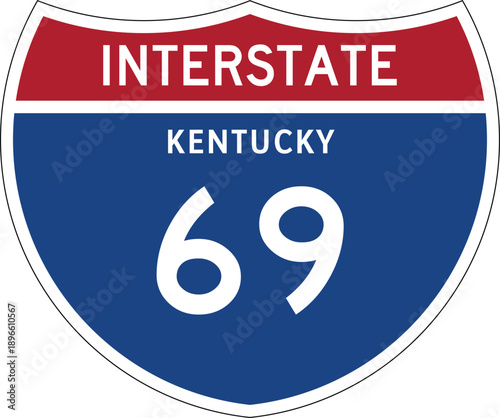 Interstate 69 Kentucky, I-69 KY US Interstate Highway Route Shield Badge Vector