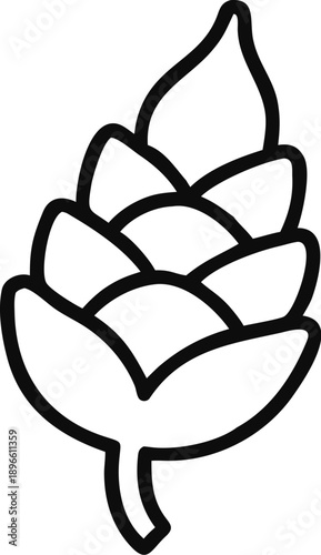 Hop Cone Floral Design Element For Brewing Industry