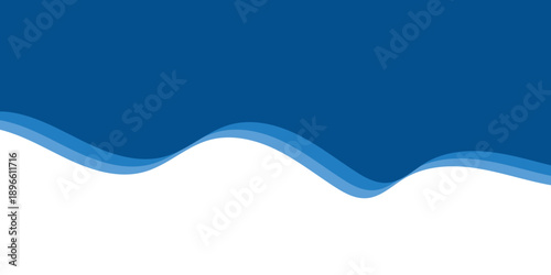 Blue Header shape for website and border for banner. Abstract design element for template.