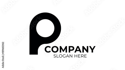 Modern P letter logo template for company branding.