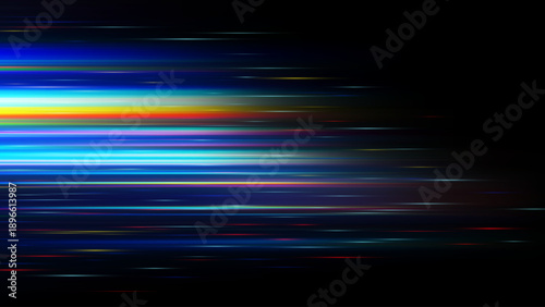 High Speed Motion Background. Glowing Line Motion Effect
