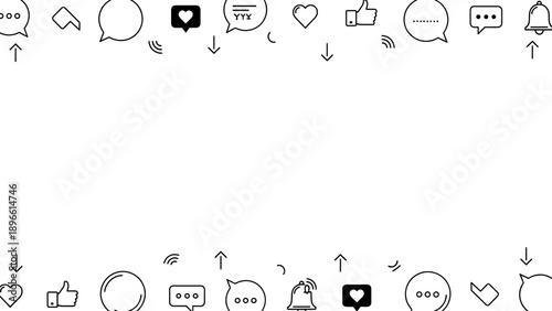 Collection of social media icons and symbols for chat and communication