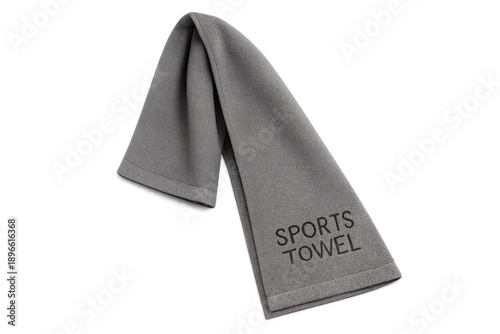 Gray microfiber sports towel for gym and workout