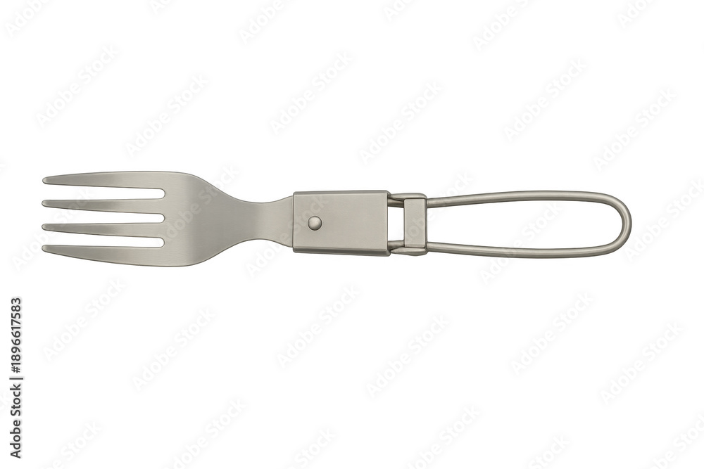Obraz premium Folding metal fork for camping and outdoor travel