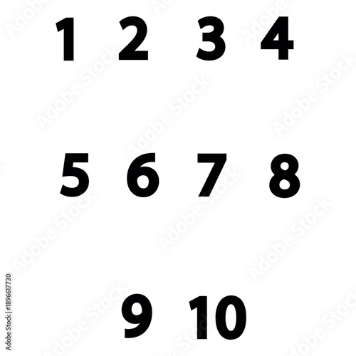 A Set of Numbers from 1 to 10. Vector illustration