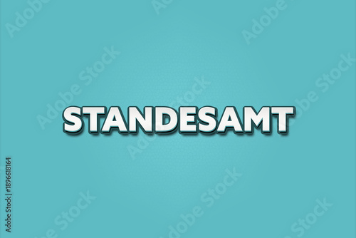 Bilde på lerret Standesamt (registry office) - A turquoise banner illustration with white text