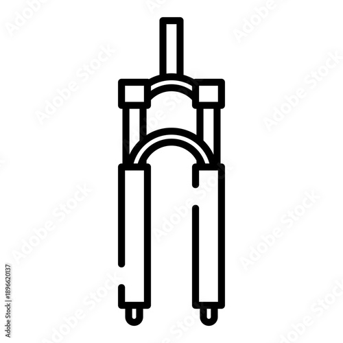 Bicycle fork, bike part black line icon