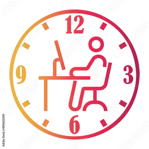 workaholic Line Gradient Icon