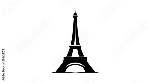 Silhouetted black illustration of an architectural landmark on a white background