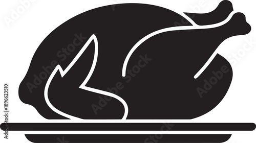 Classic Roasted Chicken Silhouettes for Restaurant Menus and Deli Branding.eps