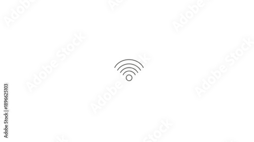 A minimalist icon of a wireless signal, depicted with curved lines emanating from a central circle