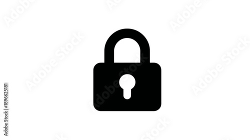 A monochrome illustration of a padlock, a symbol of security