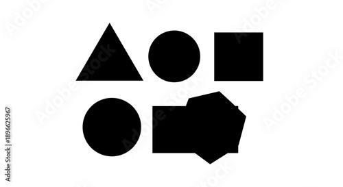 Vector graphics illustration featuring geometric shapes in a minimalist design on a clean background from a straightforward viewpoint