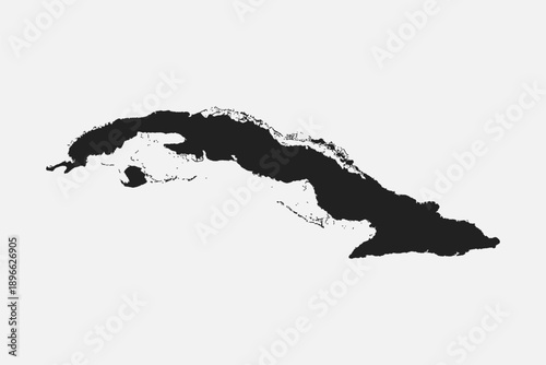 Map of Cuba, template Caribbean outline country