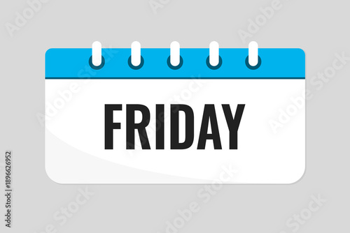 Vector template icon page calendar - day Friday