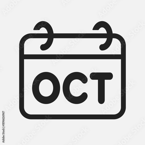 Vector template icon page calendar - October month