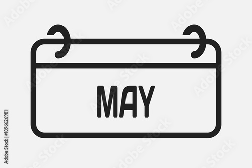 Vector template icon page calendar - May month