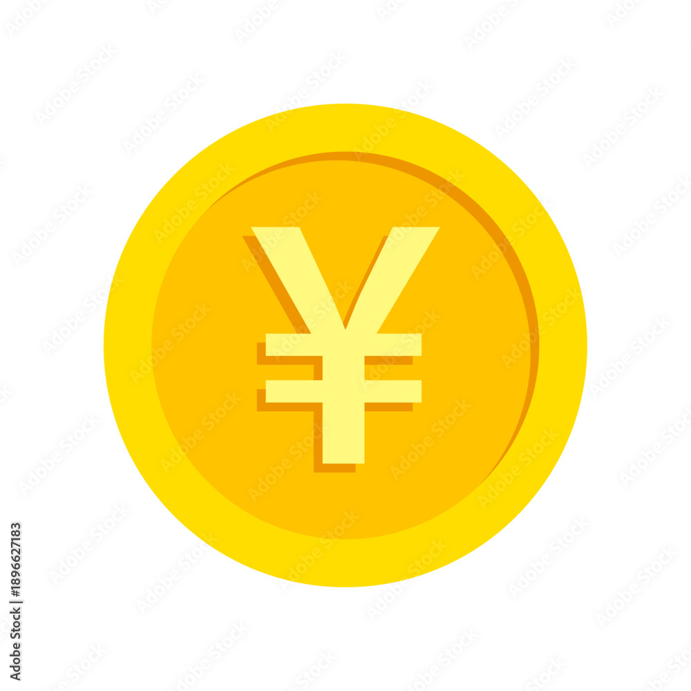 Obraz premium Gold Yen and Yuan currency coin icon
