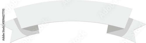 A blank banner with ribbon ends waving in the air, symbolizing celebration and festivity in a joyful scene.