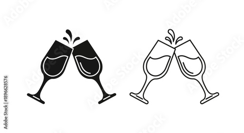 Champagne toast celebration cheers wine glasses Vector