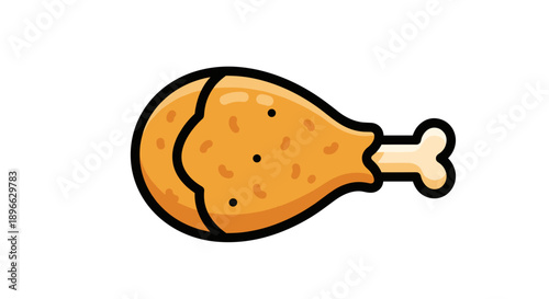 Illustration of a Fried Chicken Drumstick 1.