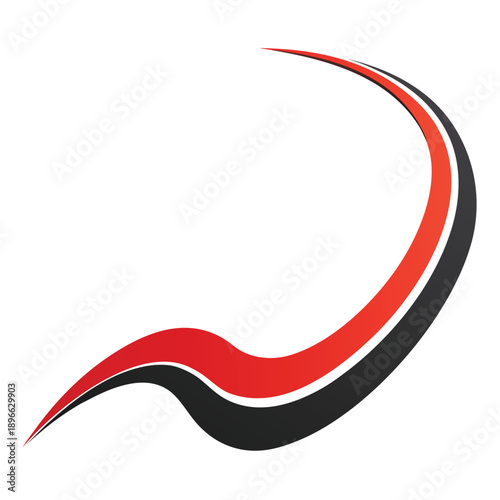 Red and Black Abstract Logo Design Element