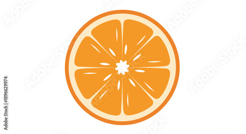 Orange Slice Illustration Simple Design Element.