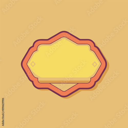 Colorful Blank Label Illustration on Orange Background
